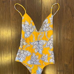 NWOT Aila Blue Mickey Yellow one piece swimsuit